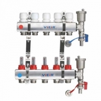 Коллектор для теплого пола на 2 контура с расходомерами (без кранов)