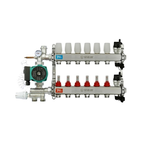 Коллектор для теплого пола 6 контуров (VR123-6) полный комплект